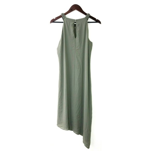 Thalia Sodi Women's Size Small Halter Dress Asymmetrical Seville Olive Green $89 - Picture 3 of 3